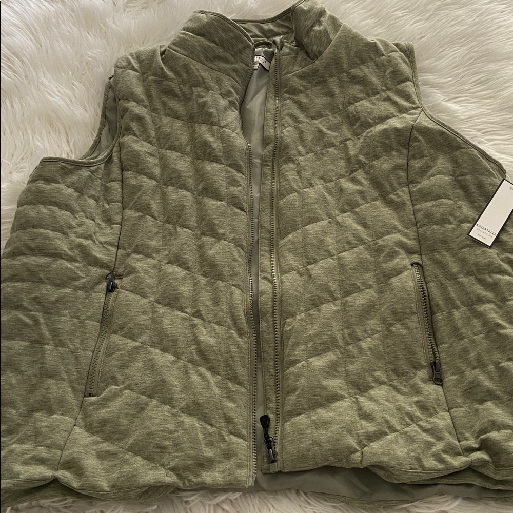 BAGATELLE Weatherproof Olive Quilted Vest size 3X brand new two front pockets - Picture 10 of 12